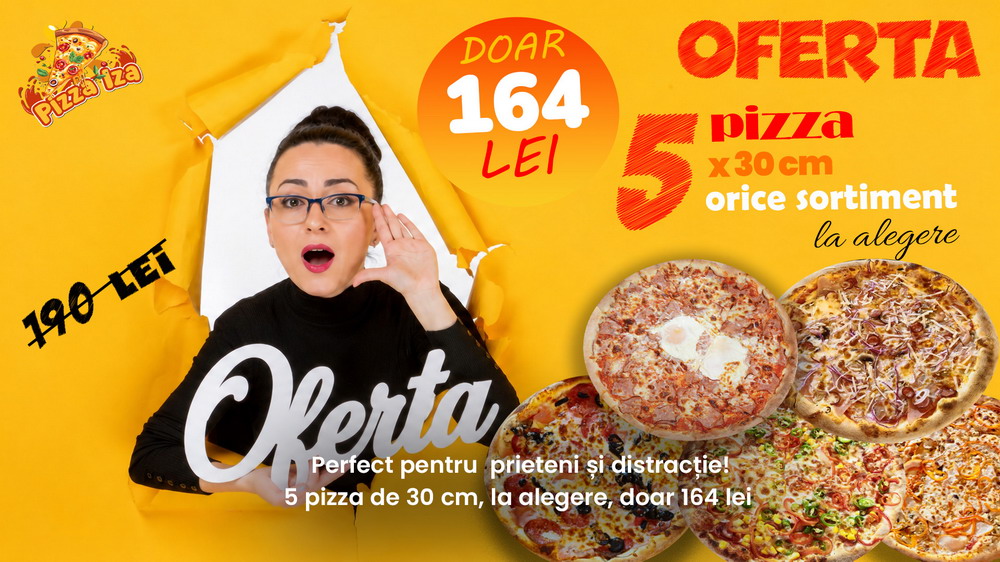 Ofertă 5 pizza 30cm — 164 lei